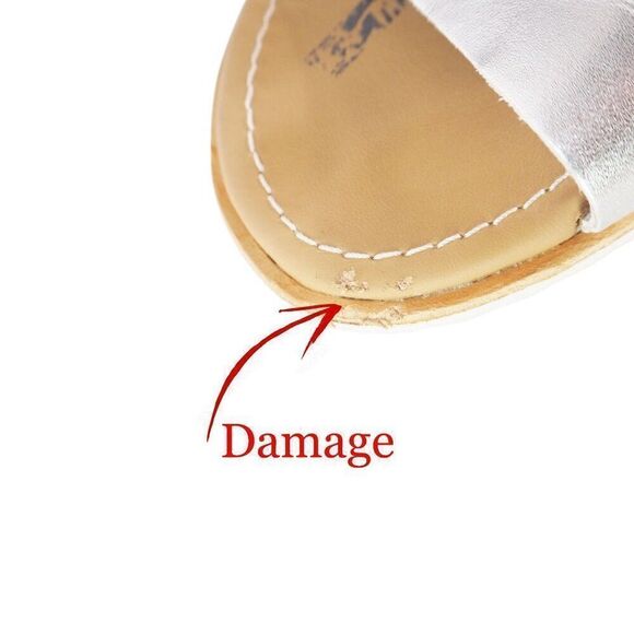 Sorel Ella Leather Open Toe Flat Strappy Sandals Silver NL3202-034 Women's 9.5 - Picture 11 of 11